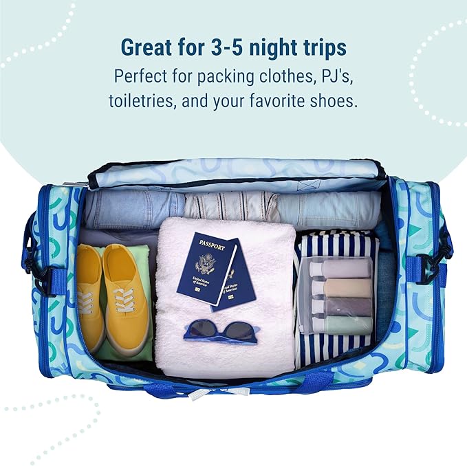 Wildkin Kids Weekender Duffel Bag – Carry-On Size for School, Travel, & Sleepovers