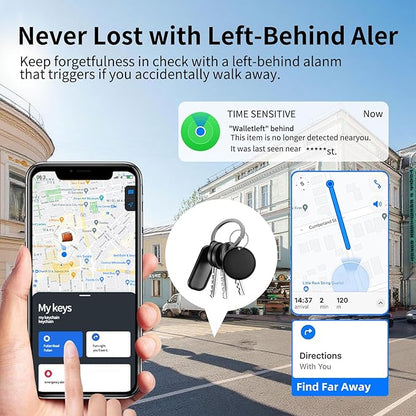 Air Tracker Tags 4 Pack, Seamlessly Works with Apple Find My (iOS Only),Multi-Use Item Finder for Keys/Wallets/Luggage/Backpacks/Suitcases–Organize & Secure Your Essentials (Not for Android)