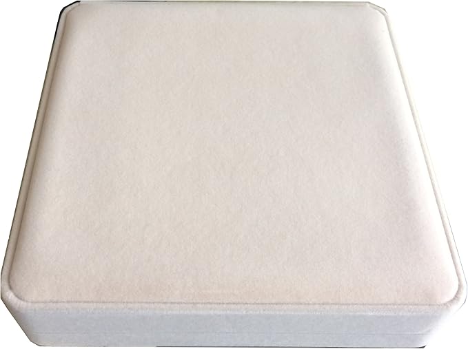 Jewelry Set Velvet Box Necklace Earring Ring Necklace Bracelet Gift Display Case Wedding Jewelry Storage Holder (Beige for Pearl Necklace)