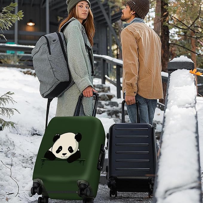 ANNA QUEEN Panda Luggage Cover, Cute Panda Design Suitcase Protector, Stretchable Washable Travel Sleeve for 24-26 Inch Luggage