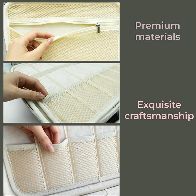 Electronics Organizer Case, Daily Tech Accessories Storage Bag for Charger, Cables, Power Bank, Lapel Mic,Watch, Passport, Travel Electronic Organizer Case for Travel Live Streaming Business Trip