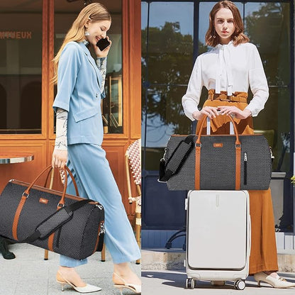 Garment Bag for Travel Convertible Carry On Garment Bag Large Travel Duffel Bags for Women 2 in 1 Hanging Suitcase Suit Travel Bags for Women & Men 3pcs Set