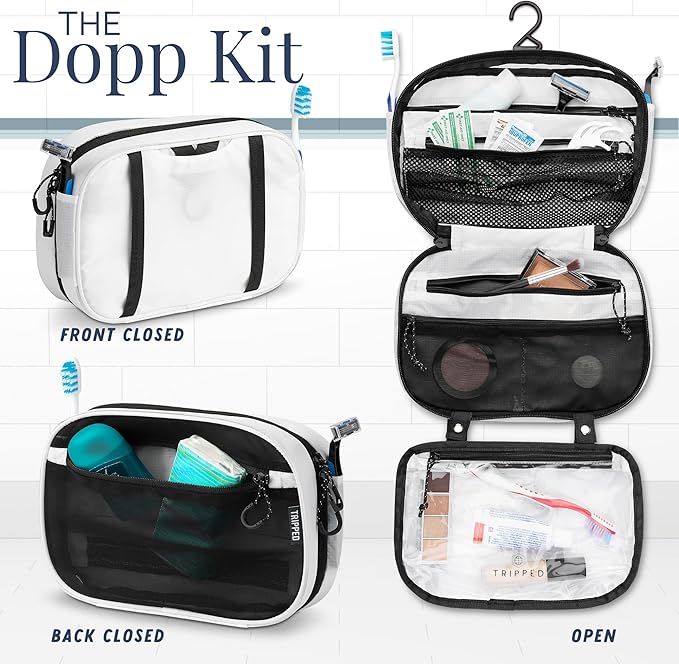 Toiletry Bag Kit Set: Hanging Travel Toiletry Bag + 311 TSA Cosmetic Liquid Bag + Ultralight Accessory Organizer Pouch