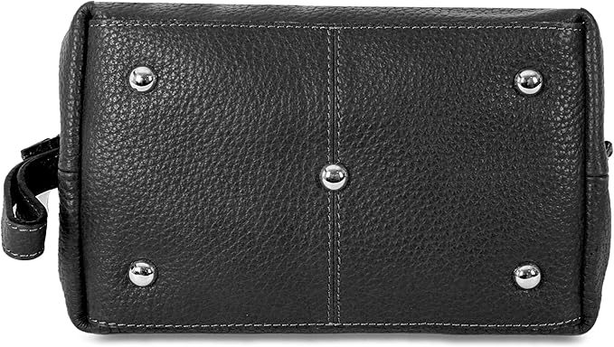 KomalC Premium Buffalo Leather Toiletry Bag for Men & Women – Leather Dopp Kit With Water resistant Lining, Premium Toiletry Travel Pouch, Unisex Wash Bag for Toiletries, Gifts for Men and Women