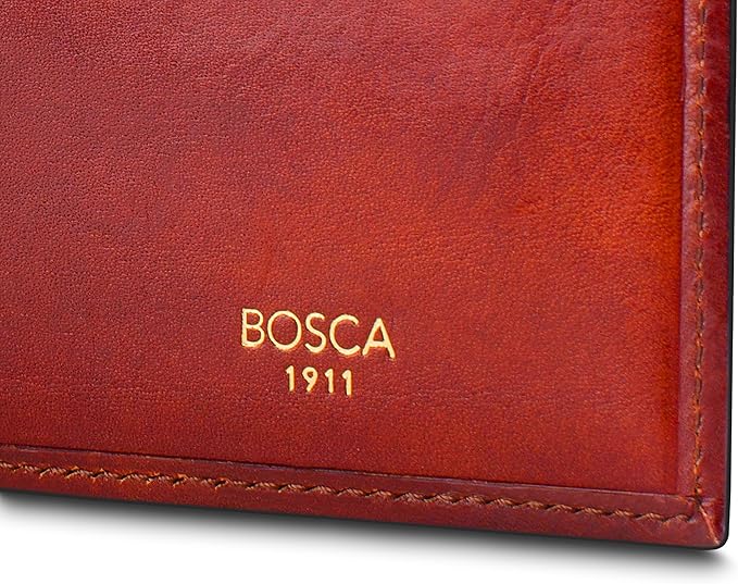 Bosca Old Leather Passport Holder For Men & Women - RFID Blocking, Travel Passport Wallet With Classic Finish, Gift Packaging Included Cognac