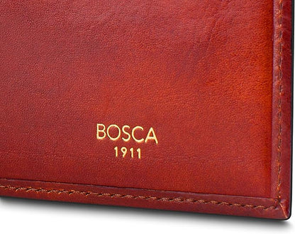 Bosca Old Leather Passport Holder For Men & Women - RFID Blocking, Travel Passport Wallet With Classic Finish, Gift Packaging Included Cognac