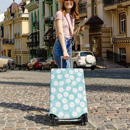 Travel Luggage Cover Suitcase Protector Fits 18-32 Inch Wheel Covers PatternedTravel Related Items Flower Luggage Protector Elastic L
