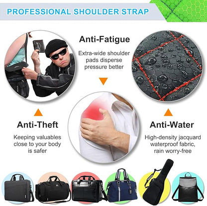 2 in 1 Anti-theft Bag Shoulder Strap with Pockets, 54 inch Travel Belt Ultra-Wide and Thick, Comfort and Stylish