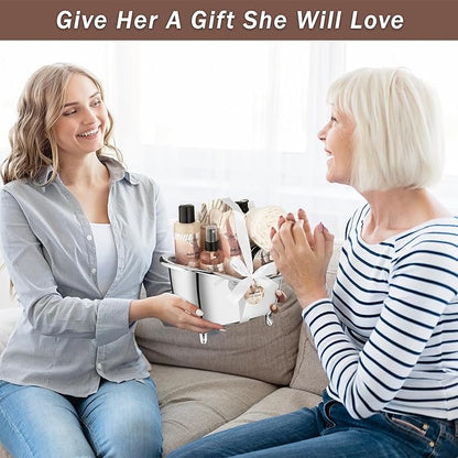 Spa Gift Baskets For Women - Luxury Bath Set With Coconut & Vanilla - Spa Kit Includes Body Wash, Bubble Bath, Lotion, Bath Salts, Body Scrub, Body Spray, Shower Puff, and Towel