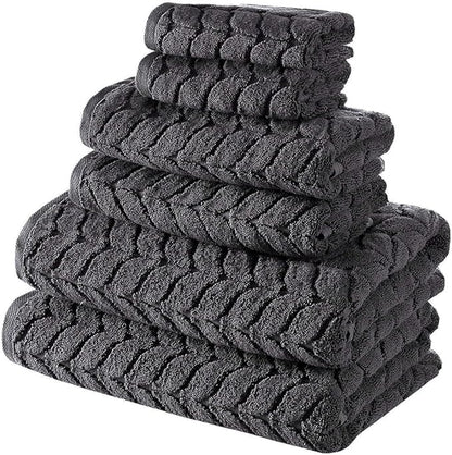 BAGNO MILANO Turkish Bath Towels, Soft Plush Jacquard Luxury Bath Towels, Quick Dry Towel Set (Charcoal, Bath Sheet)