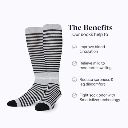 Comrad CloudCotton Knee High Socks - 15-20mmHg Graduated Compression Socks - Combed Cotton Support Socks