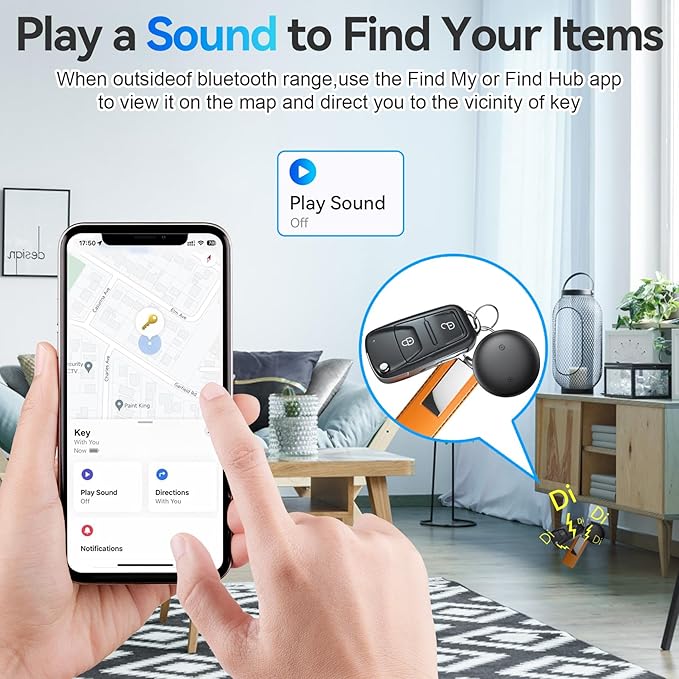 Air Tracker Tags for Android or iOS, Dual System Air Smart Tags-4 Pack, Compatible with iOS Find My or Google'S Find Hub App, Bluetooth Tracker Tag Item Finder for Keys,Luggages,Backpack,Wallet
