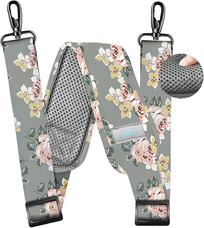 ZINZ 79 inch Shoulder Strap, Extra-thick Fixed Cushion Pad and Dual Clasps Universal Replacement Strap with Metal Swivel Hooks for Laptop Bags, Luggage Bags, Camera, Crossbody (200cm,Light Rose)