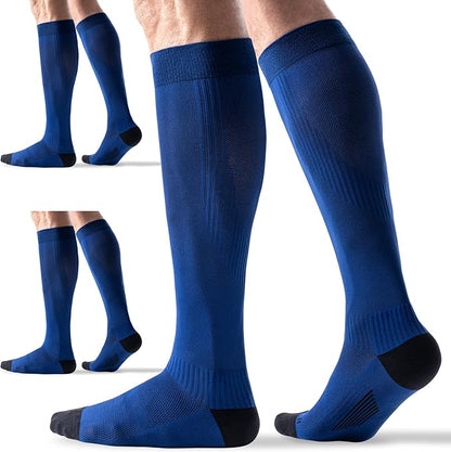 3 Pairs Compression Socks 15-20 mmHg for Women Men - Moderate Support for Circulation, Sports, Travel, Comfort Cuff