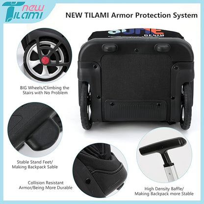 NEW TILAMI 19 Inch Rolling Backpack with Lunch Bag for Girls Boys Wheeled Laptop Backpack Durable Carry-on Bag School Travel, So Handsome