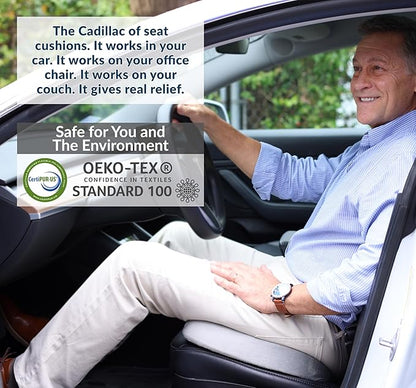 ComfiLife Gel Enhanced Seat Cushion – Office Chair Cushion – Non-Slip Gel & Memory Foam Coccyx Cushion for Tailbone Pain - Desk Chair Car Seat Cushions Driving - Sciatica & Back Pain Relief (Gray)