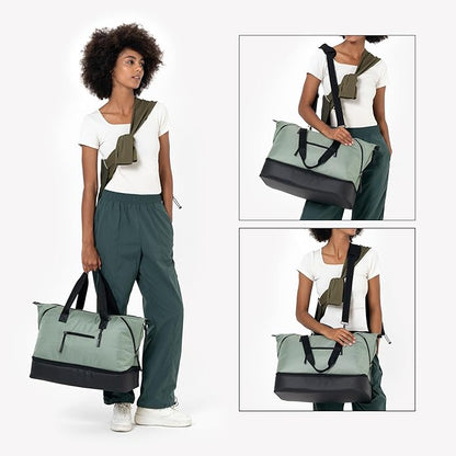 Sherpani Boston, Anti Theft Weekender Bags, Travel Duffel Bag, Carry On Tote Bag with Removable Shoe Bottom Compartment