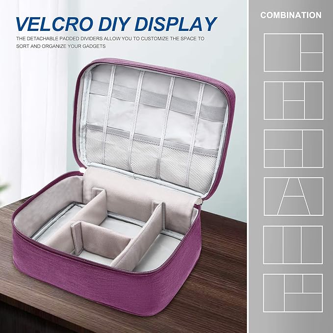 SELLYFELLY Electronics Organizer Travel Universal Cable Organizer Bag Waterproof Electronics Accessories Storage Cases for Cable, Charger, Phone, USB, SD Card, Hard Drives, Power Bank, Cords