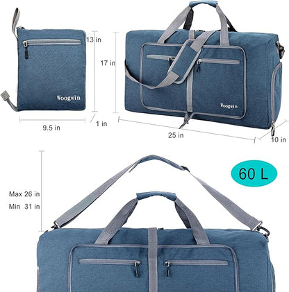 Woogwin Travel Duffel Bag Large Foldable Waterproof Overnight Bag for Beach Swim Bags Pool Sports Gym