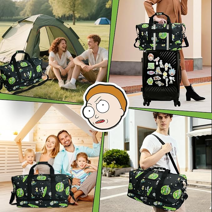 BlackGreen Travel Duffel Bag with Bold and Vibrant Design, Spacious Interior, Adjustable Shoulder Strap, Durable Construction, Perfect for Travel, Gym, or Weekend Getaways