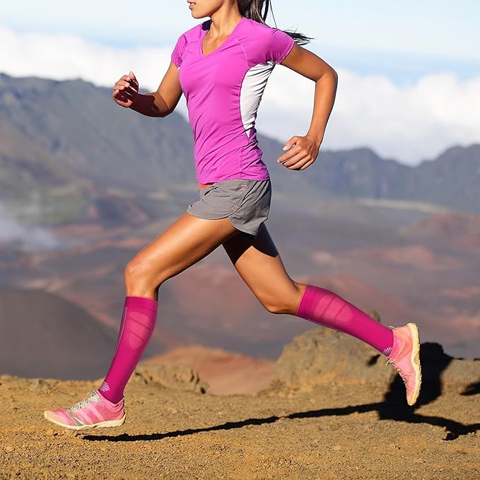 fenglaoda Compression Socks Women Men 6 Pairs, Knee High Best Support Circulation Socks for Running, Travel, Flight, Nurse