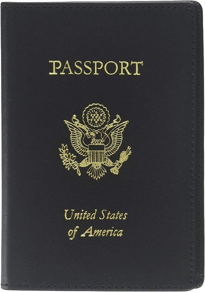 Royce Leather Rfid Blocking Passport Travel Document Organizer In Genuine Leather Packing Organizer, Black 1