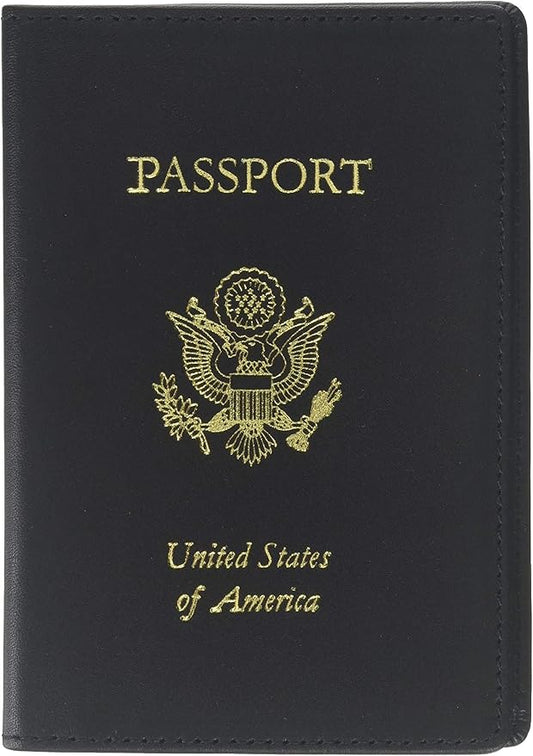 Royce Leather Rfid Blocking Passport Travel Document Organizer In Genuine Leather Packing Organizer, Black 1