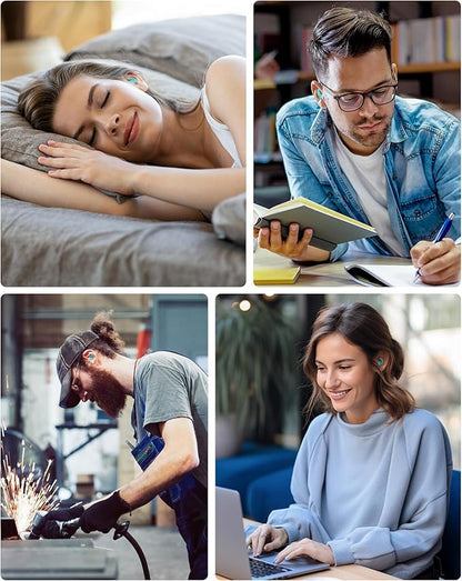 Ear Plugs for Sleeping - Noise Reduction Soft Silicone Earplugs, 2 Pairs Reusable Hearing Protection Earplugs for Noise Sensitivity, Sleep,Travel,Sound Reduction Noise Cancelling - Light Blue