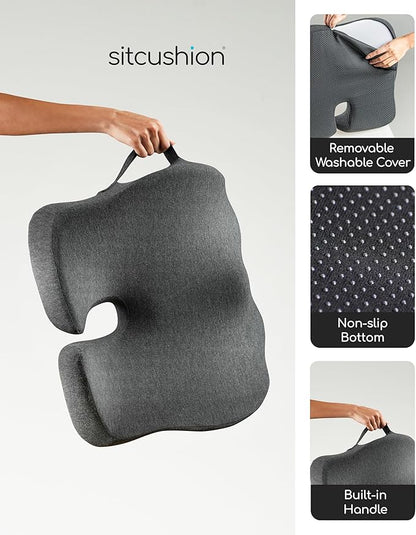 X Large Seat Cushions for Office Chairs, Car & Truck. Ergonomic Gaming Chair Seat Cushion and Sciatica Pain Relief Pillow for Back Pain. Orthopedic Coccyx Cushion for Tailbone Pain Relief (Green)