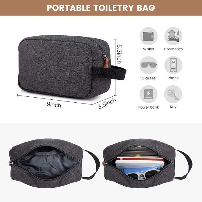 Sucipi Canvas Travel Duffel Bag for Men, Weekend Overnight Bag with Shoe Compartment and Toiletry Bag, Carry-On for Airplanes, Dark Grey