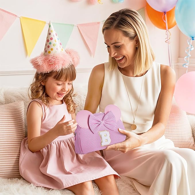 Initial Makeup Bag | Makeup Bags | Travel Cosmetic Bag | Birthday Gifts for Girls | Christmas Gifts for Kids | Birthday Gift for 4 5 6 7 8 9 10 11 12 13 Years Old Girl | Pink P