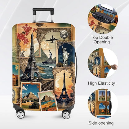 ANNA QUEEN Travel Luggage Cover Suitcase Protector Suitcase Cover Anti-Scratch,Stretchable Bag Cover Washable Durable Polyester with Elastic Hem with Zipper Closure