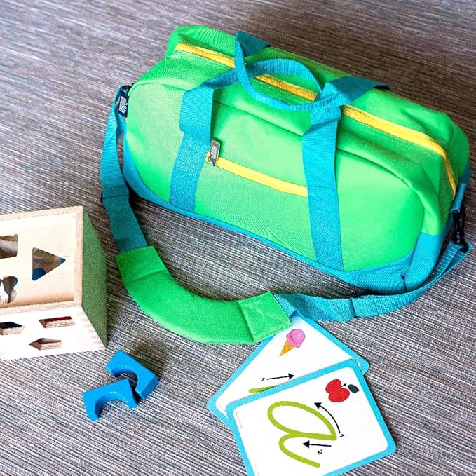 Wildkin Kids Overnighter Duffel Bag – Carry-On Size, Ideal for School & Sleepovers – Monster Green