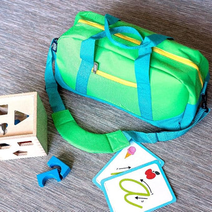 Wildkin Kids Overnighter Duffel Bag – Carry-On Size, Ideal for School & Sleepovers – Monster Green