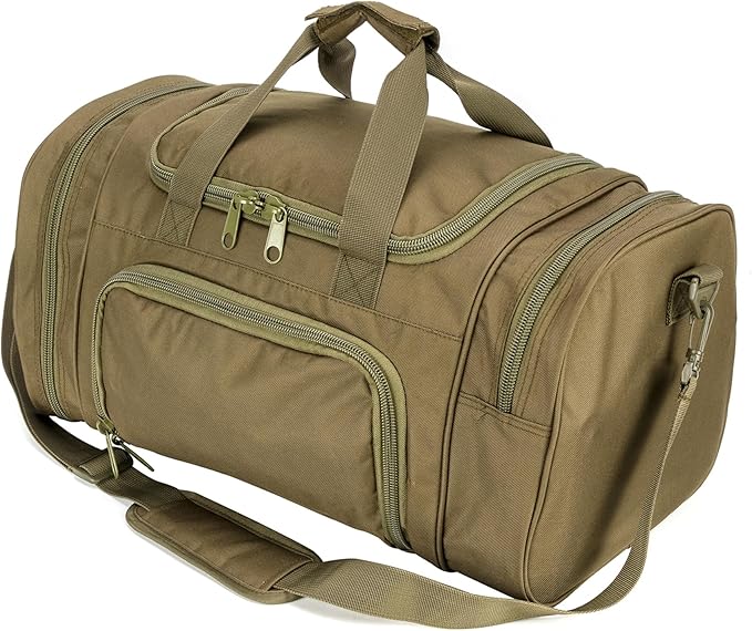 Military Tactical Outdoor Gym Bag Small Duffel Bag with Shoes Compartment for Sports Travel Camping Hunting (A-Green)