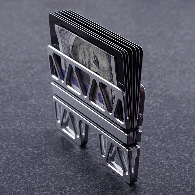 The Truss Minimalist Metal Wallet, Ultra Slim Aluminum, RFID Shielding, For Credit Cards and Cash, Made in the USA