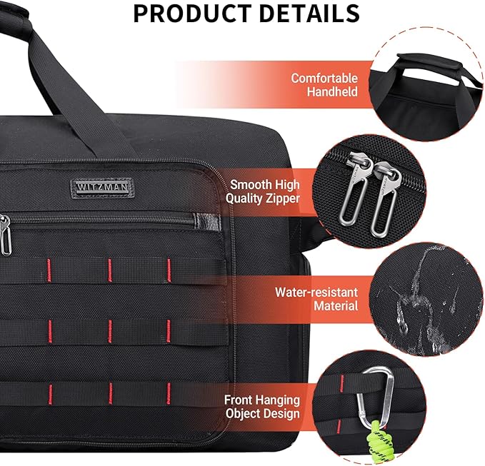 WITZMAN Foldable Duffle Bag for Travel 65L Lightweight Packable Duffel Bag with Shoes Compartment Overnight Bag for Men Women (B697 Black)