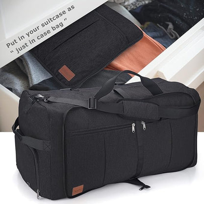 120L Foldable Collapsible Waterproof Travel Duffel Bag for Men and Women with Shoe Compartment