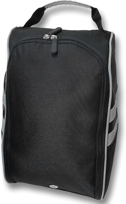 CaddyDaddy Golf Modern Golf Shoe Bag, Black/Grey