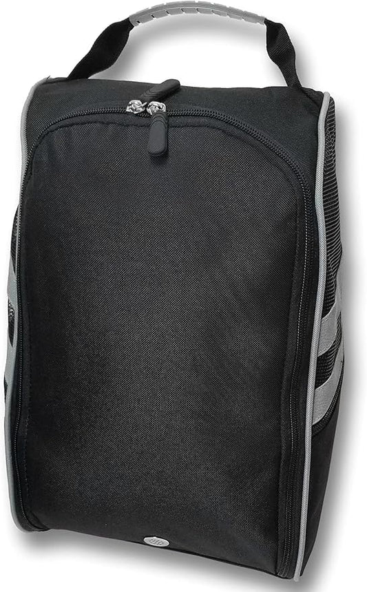 CaddyDaddy Golf Modern Golf Shoe Bag, Black/Grey