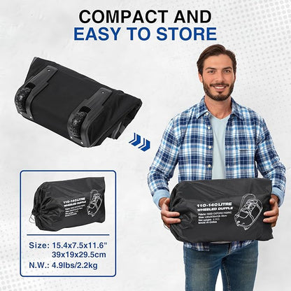 REDCAMP 85L/120L/140L Foldable Duffle Bag with Wheels, Large Travel Duffel Bag