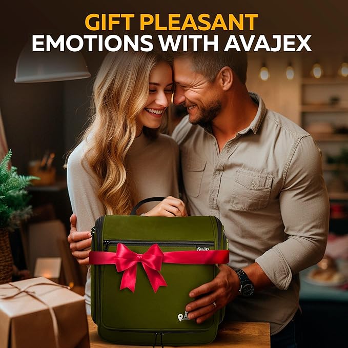 Travel Toiletry Bag for Men and Women - (10.6”x10.6”x3.2”) Large Hanging Toiletry Organizer - Waterproof Hygiene Bag with Metal XXL Swivel Hook, with Sturdy Zippers and 19 Compartments for Toiletries