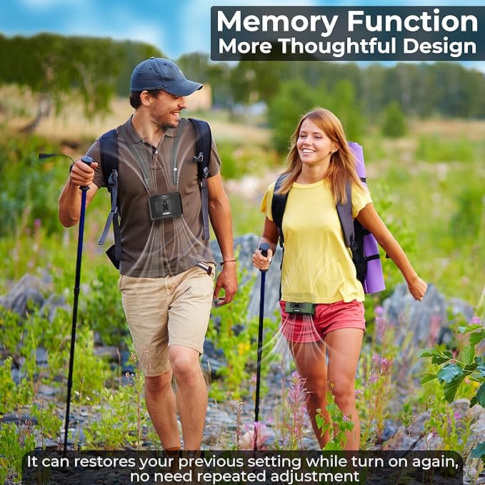 Portable Waist Fan, 20000mAh Battery Operated, Clip On Belt & Rechargeable, 10 Speeds 16000RPM Strong Airflow, Max 40H Working Time, Personal Shirt Fan for Outdoor Jobsite Camping Travel