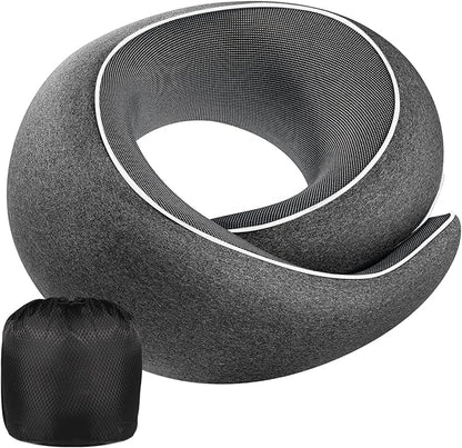 Neck Pillow Airplane,100% Pure Memory FoamTravel Neck Pillow Travel Neck Support Ergonomic &Portable Design Best for Sleeping Plane Car Train Office Flight (Small Black)