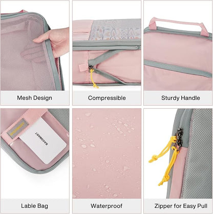BAGSMART 6 Set /4 Set/2 Set Compression Packing Cubes for Travel, Lightweight Luggage Organizer Bags, Durable Space Saver Bags Travel Essentials