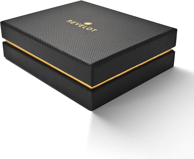 Revelot BiFold Cardholder Wallet/Genuine Leather with RFID Blocking / W1 (Blue Saffiano)