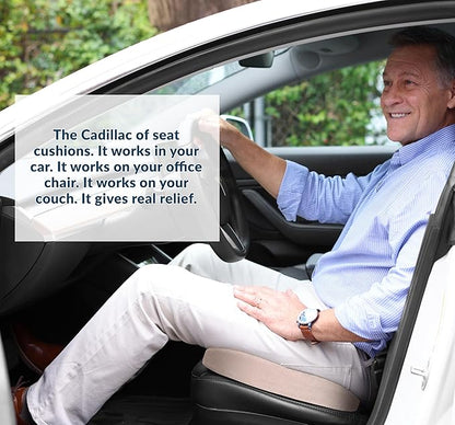 ComfiLife Premium Gel & Memory Foam Seat Cushion – Doctor Recommended Office Chair Cushion, Car Seat Cushion – Chair Cushions for Back & Sciatica Pain Relief – Seat Cushions for Office & Desk (Beige)