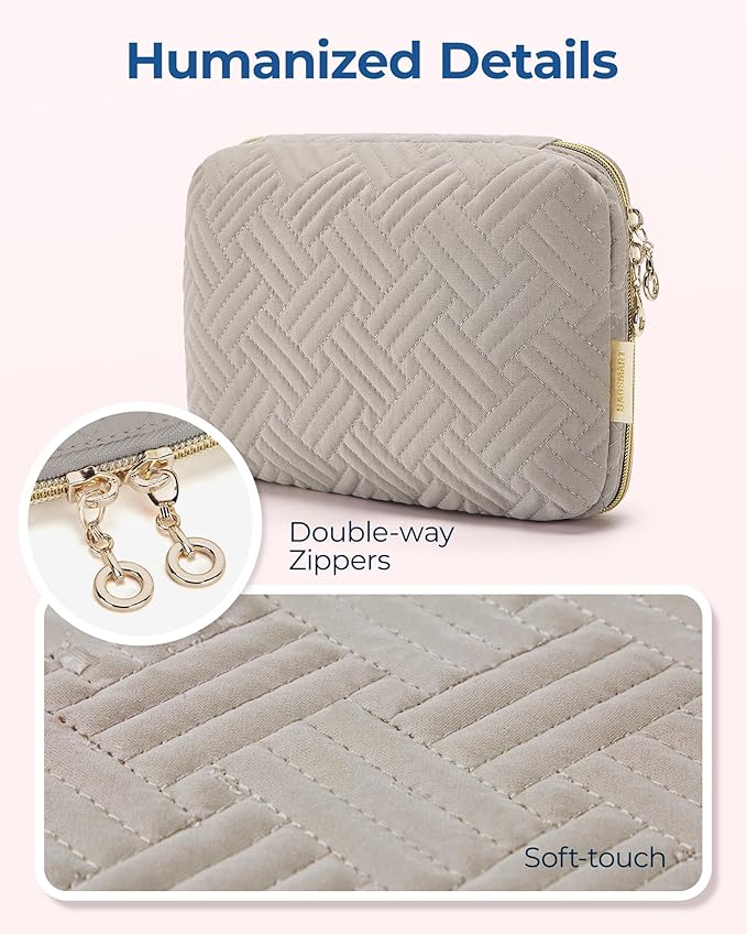 BAGSMART Electronics Organizer Travel Case, Cable SD Card Phone Accessories Organizer Bag for Women Travel Essentials, Warm Grey