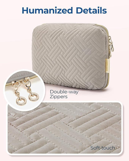 BAGSMART Electronics Organizer Travel Case, Cable SD Card Phone Accessories Organizer Bag for Women Travel Essentials, Warm Grey