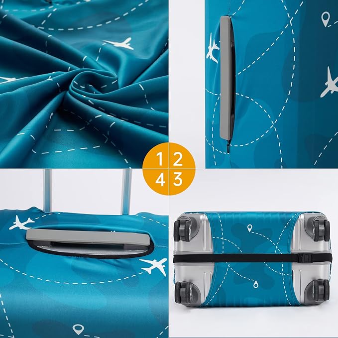 Travelkin Luggage Covers With Tag For Suitcases Tsa Approved,Suitcase Covers Protector Fit 18-32 Inch Luggage L(26-28inch suitcase)